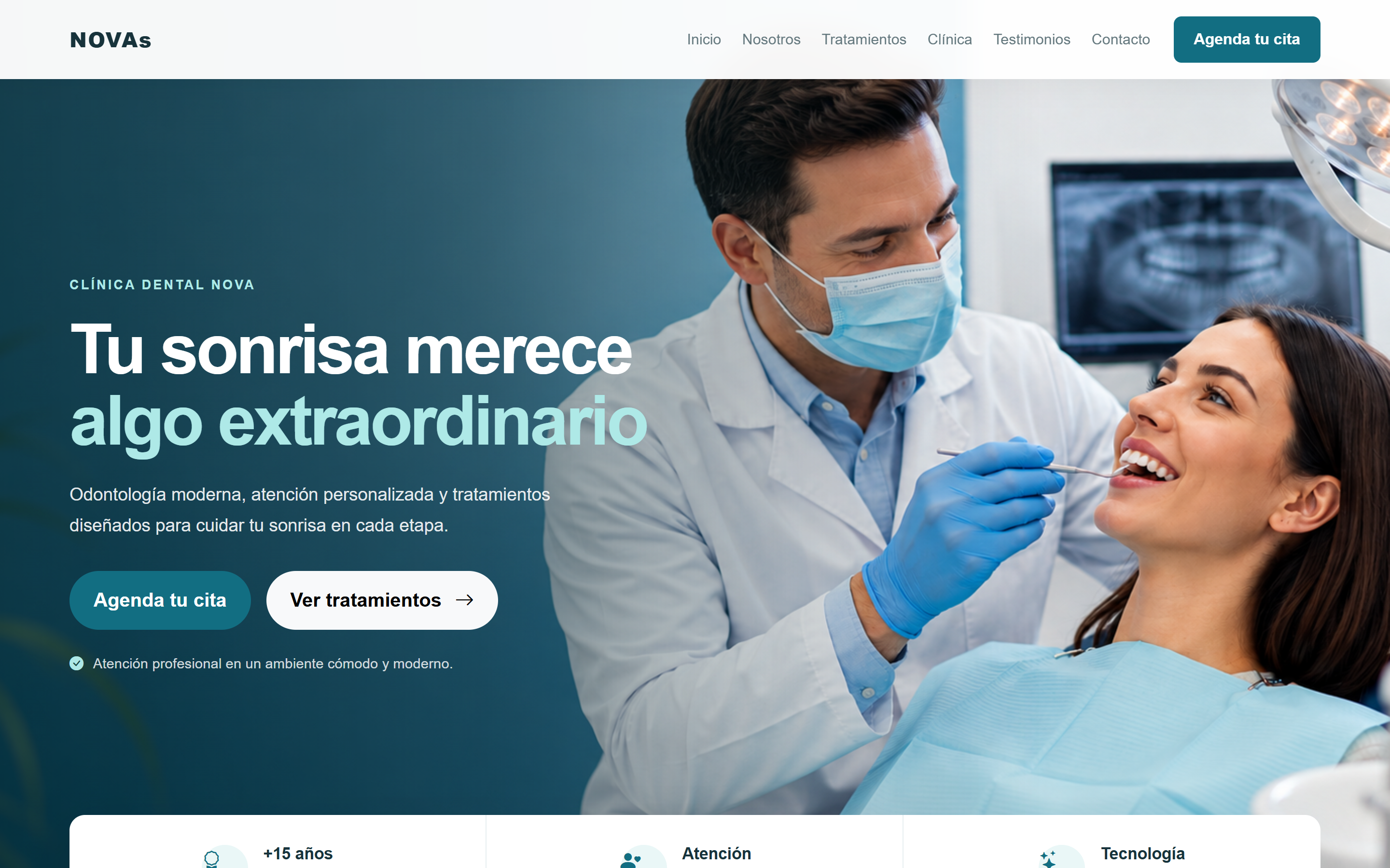 Ejemplo de página web profesional para computadora